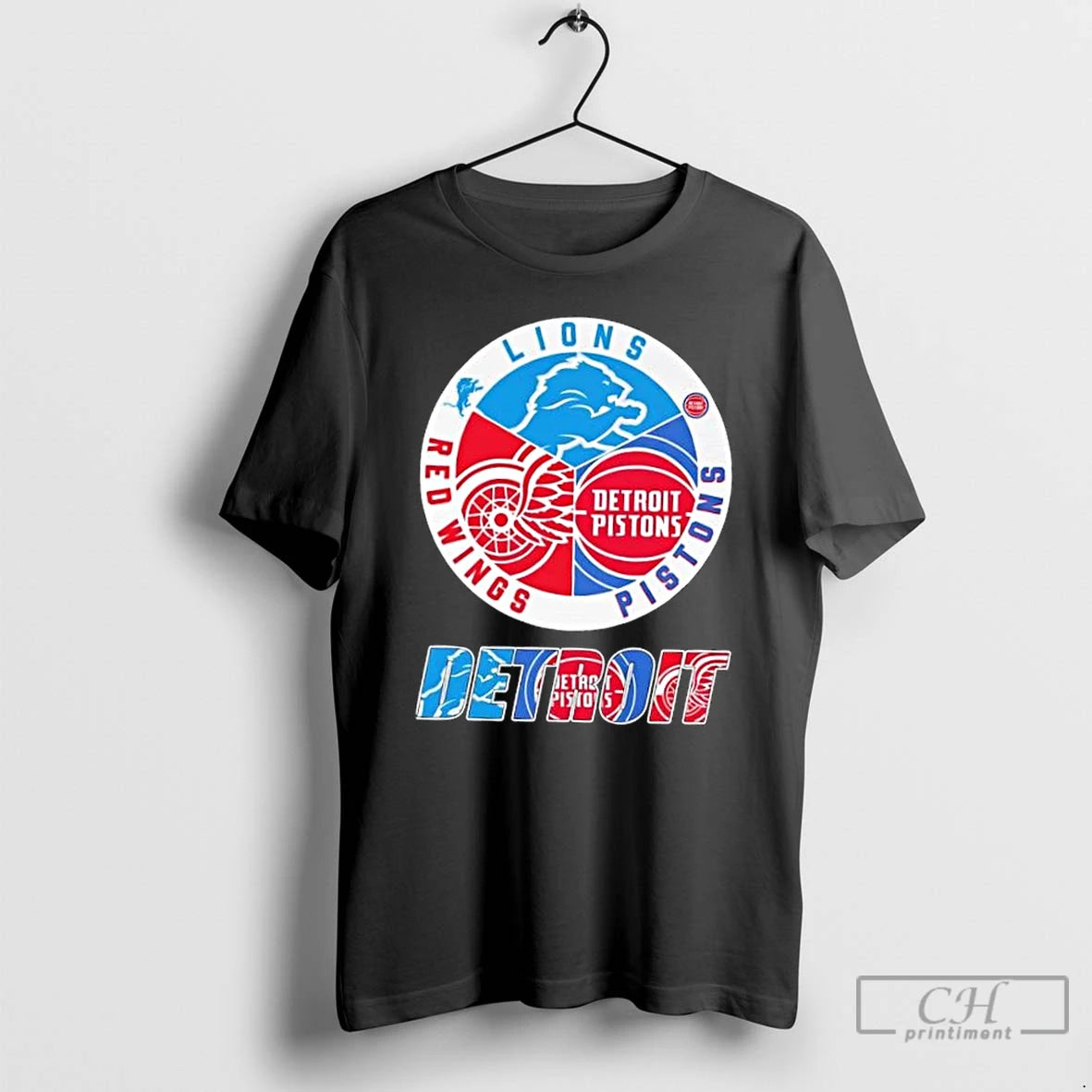 Classic Detroit City Sports Lions Pistons Red Wings Logo T-Shirts, Hoodie, Sweatshirt | PodTeesHub.com