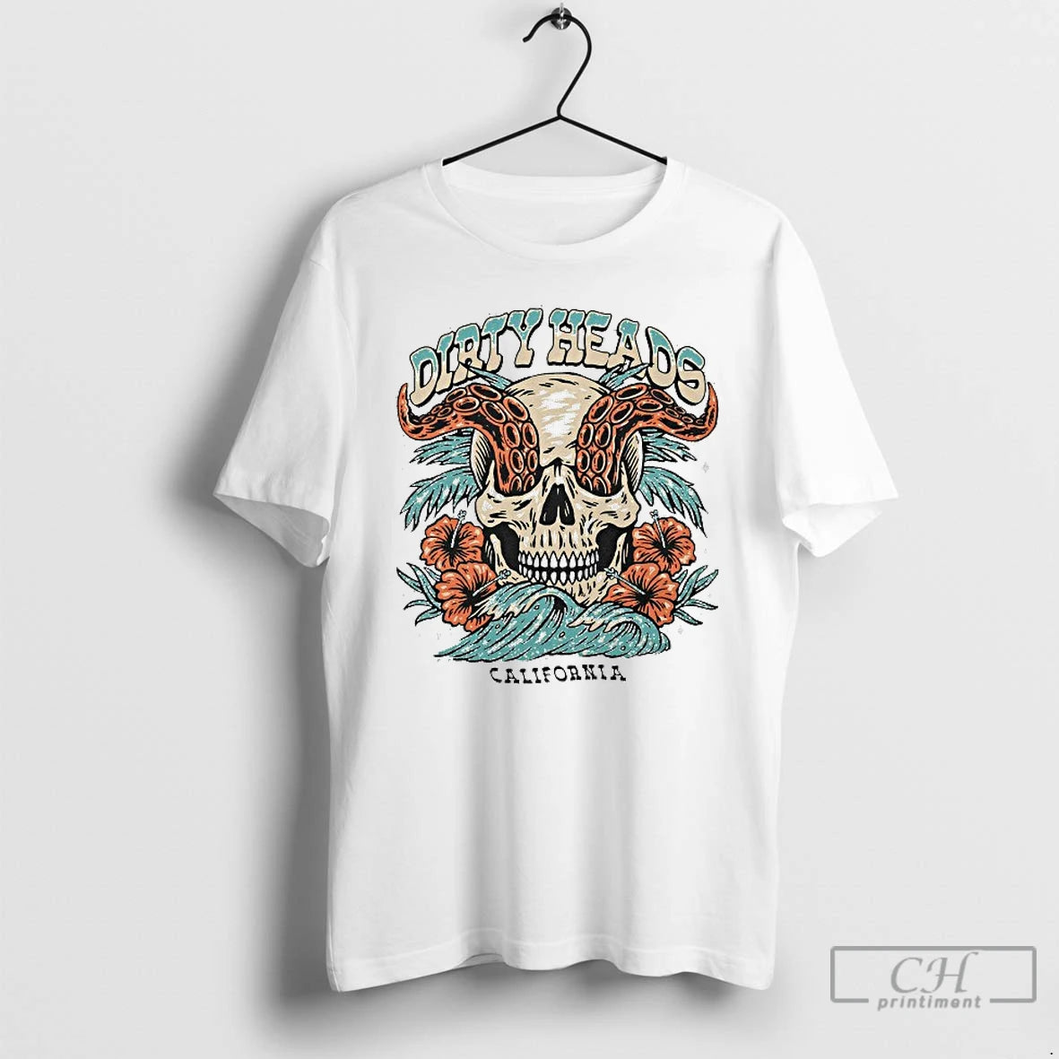 Classic Dirty Heads California Skull Wave T-Shirts, Hoodie, Sweatshirt | PodTeesHub.com