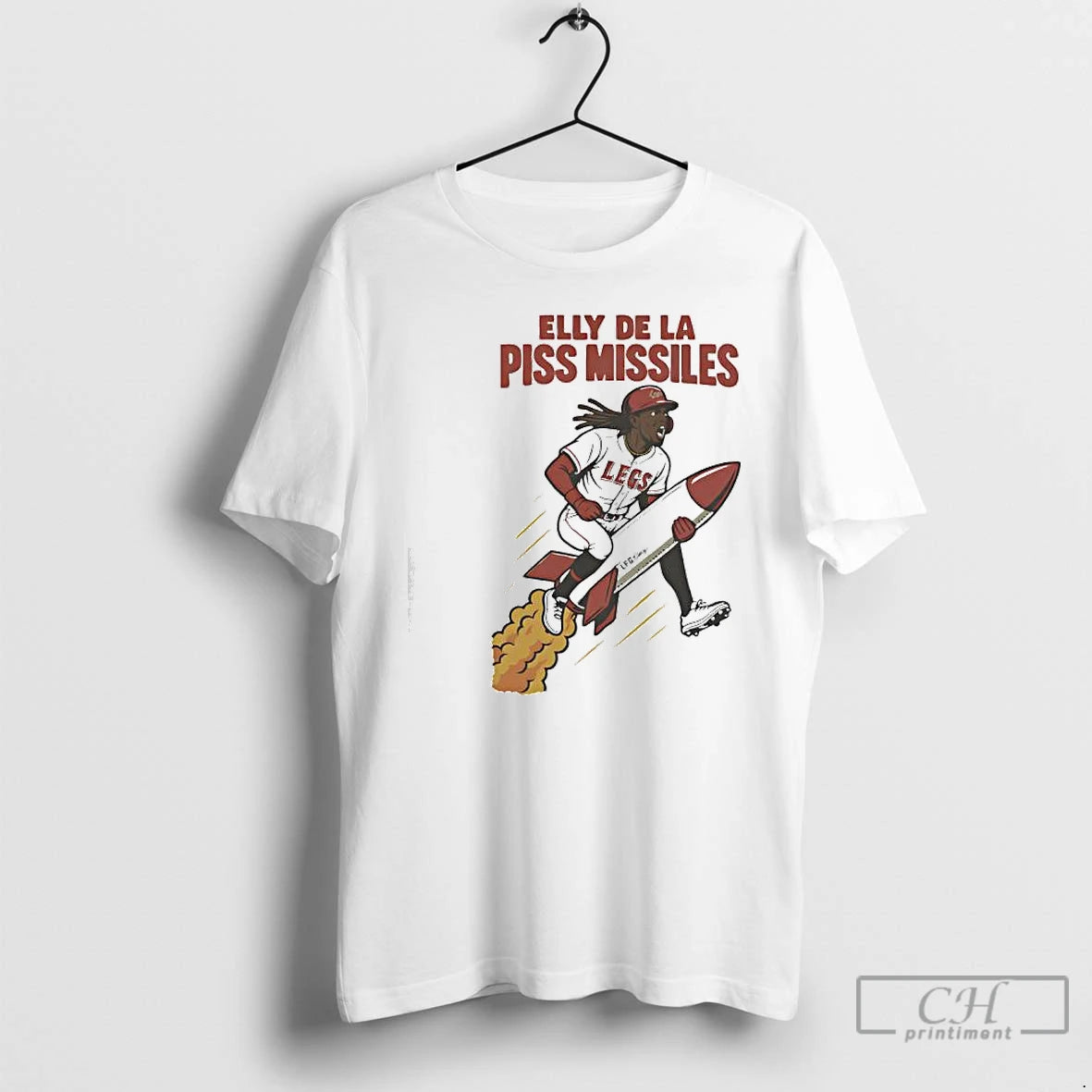 Classic Elly De La Cruz Riding A Rocket Elly De La Piss Missiles T Shirts Hoodie, Sweatshirt | PodTeesHub.com