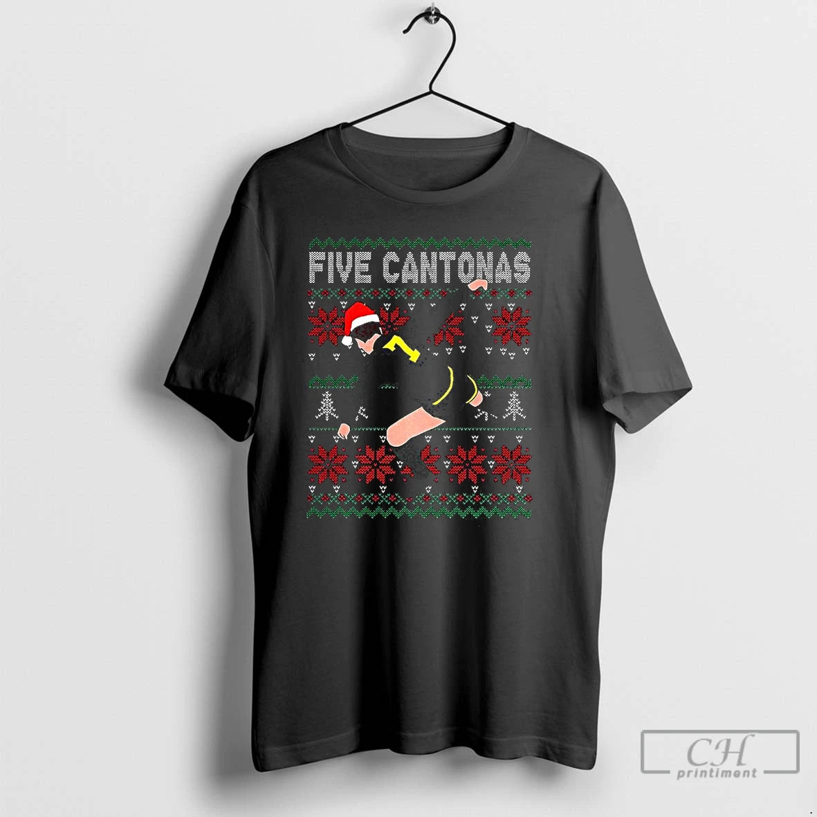 Classic Five Cantonas Eric Cantona Ugly Christmas T-Shirts, Hoodie, Sweatshirt | PodTeesHub.com