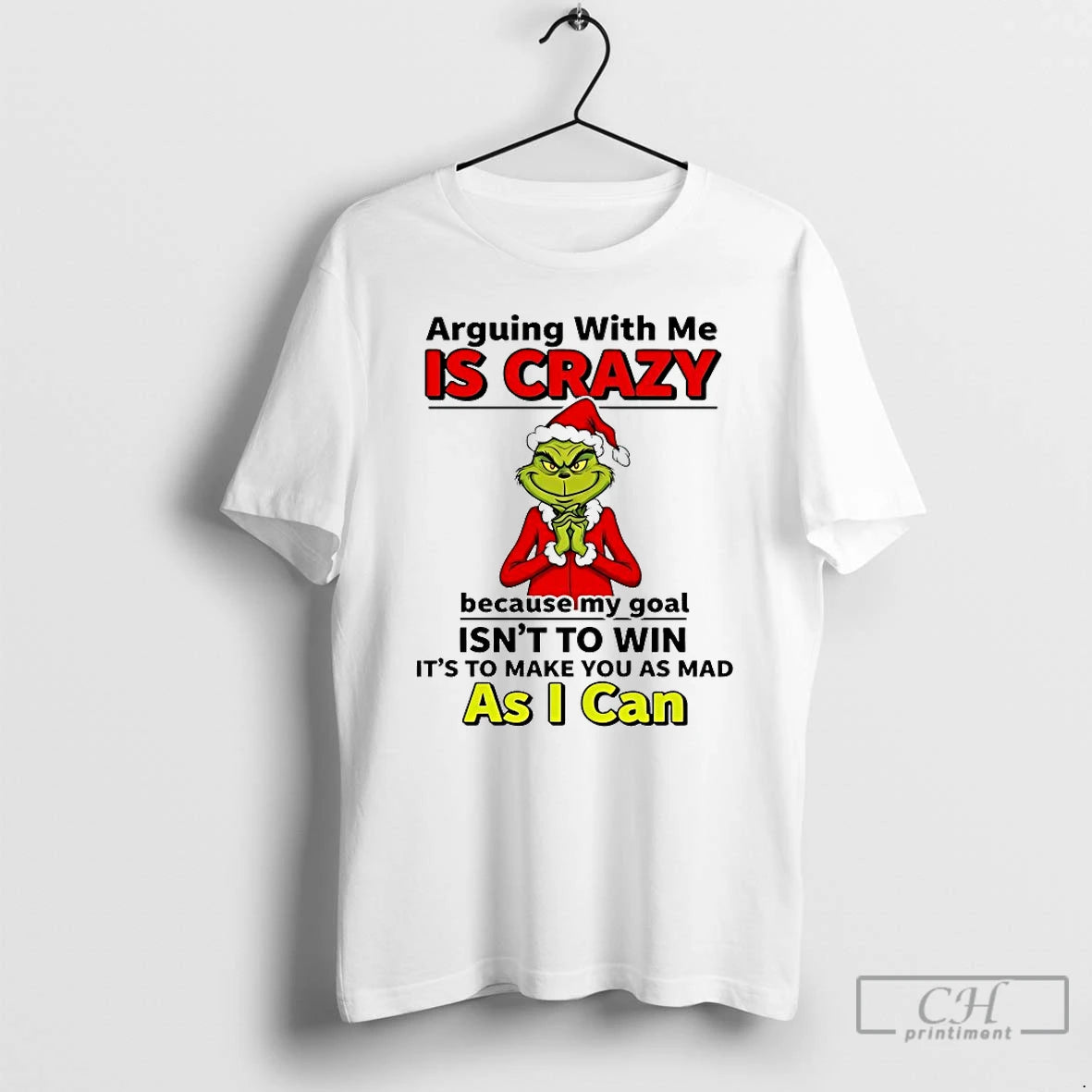 Classic Grinch Arguing With Me Is Crazy Christmas 2025 T-Shirts, Hoodie, Sweatshirt | PodTeesHub.com