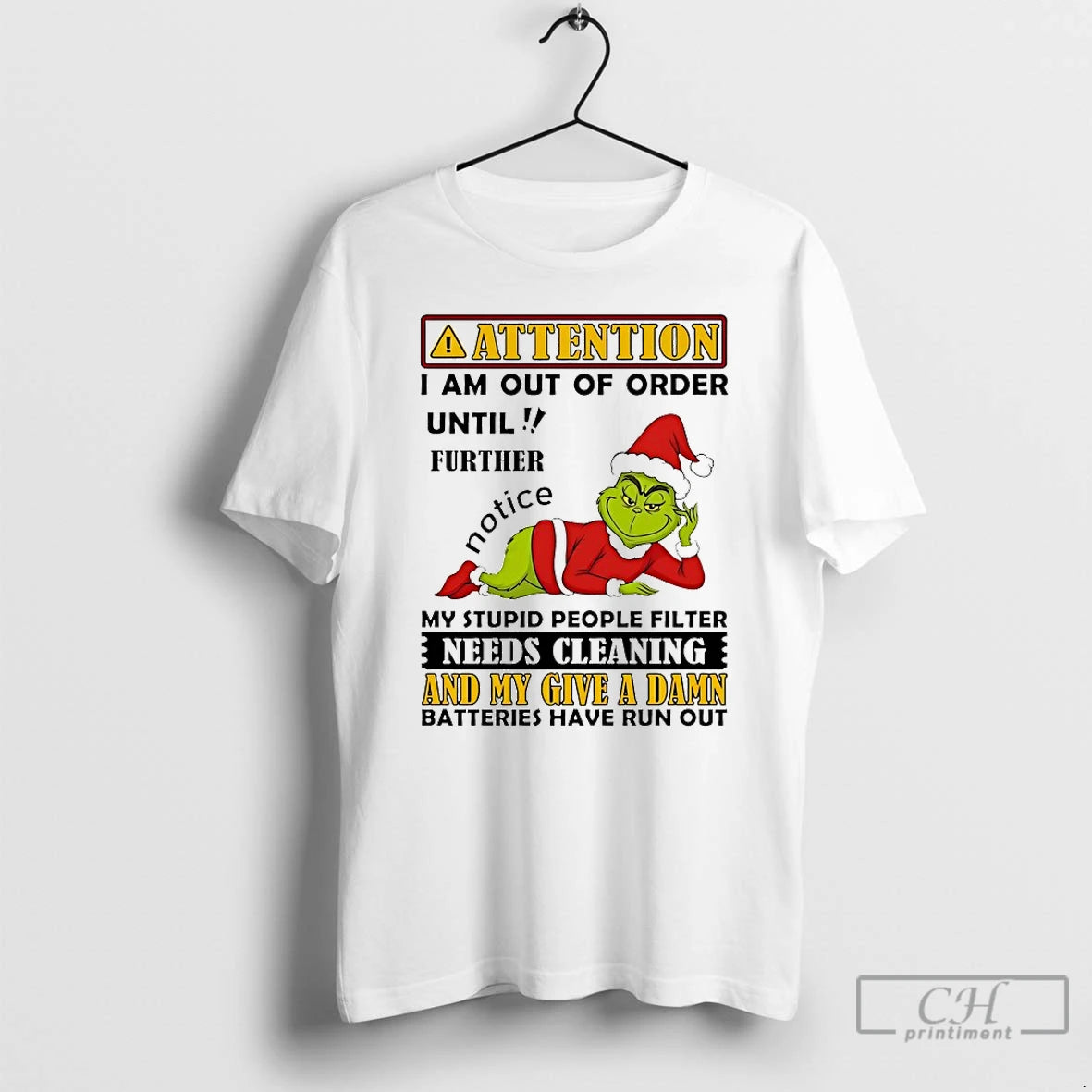 Classic Grinch Attention I Am Out Of Order Until Further Chirstmas 2025 T Shirts Sweater Hoodie, Sweatshirt | PodTeesHub.com