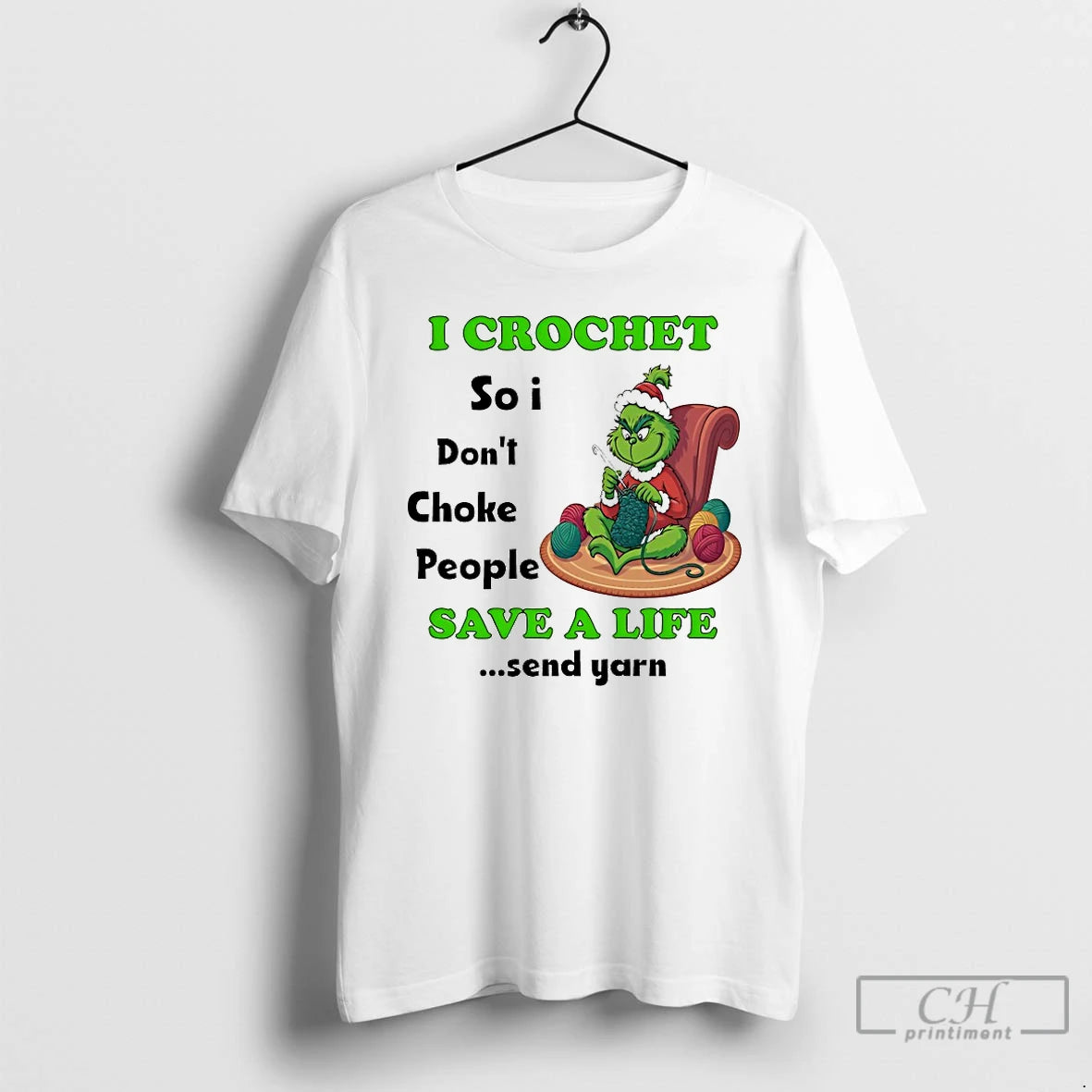 Classic Grinch I Crochet So I Dont Choke People Save A Life Chirstmas 2025 T-Shirts, Hoodie, Sweatshirt | PodTeesHub.com