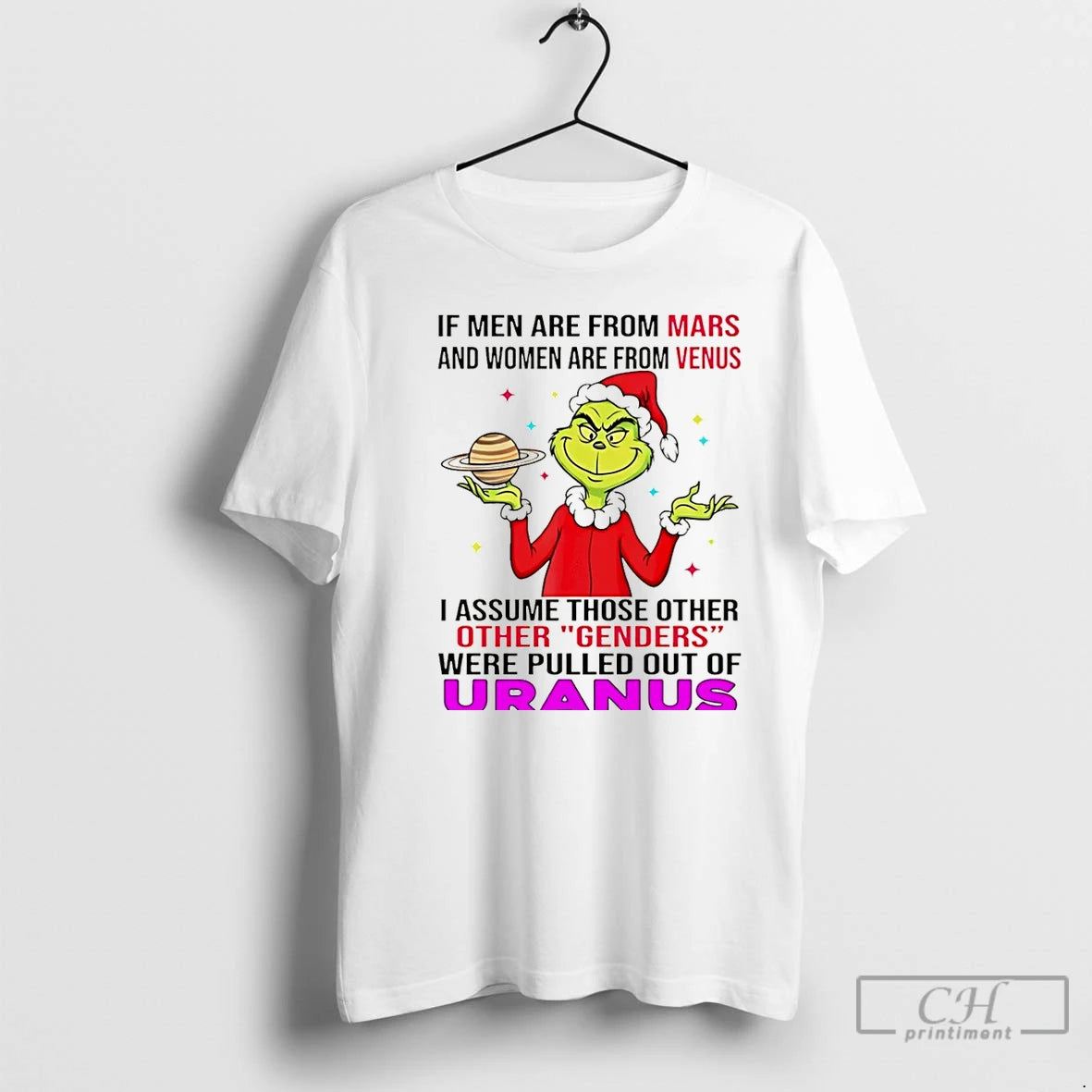 Classic Grinch If Men Are From Mars And Women Are From Venus Uranus Christmas T-Shirts, Hoodie, Sweatshirt | PodTeesHub.com