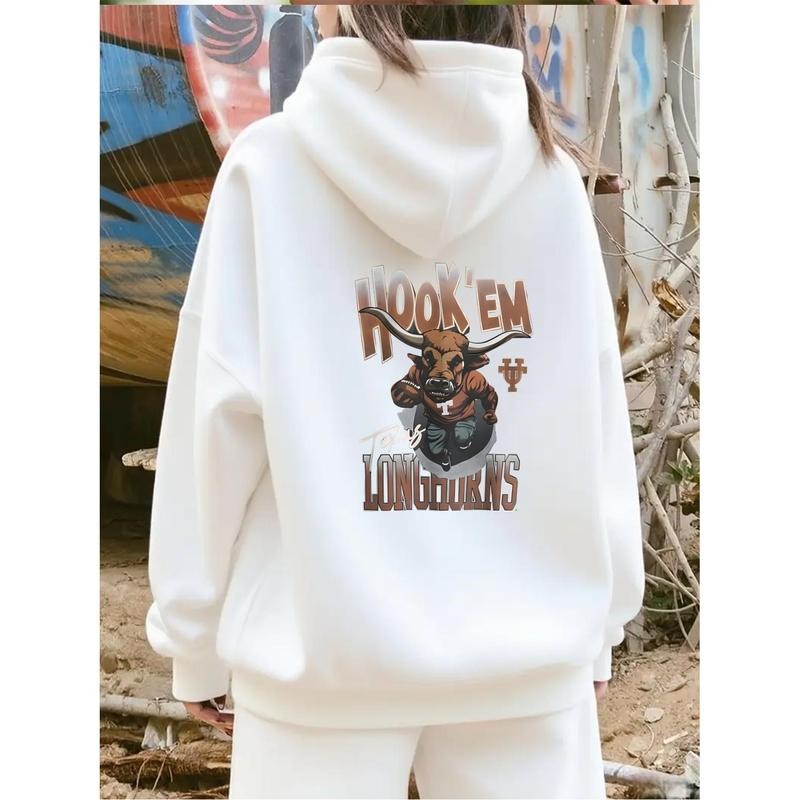 Classic Hooded Sweatshirt for Men Featuring Texas Longhorns Football Design in Comfortable Cotton Blend Fabric Ideal for...