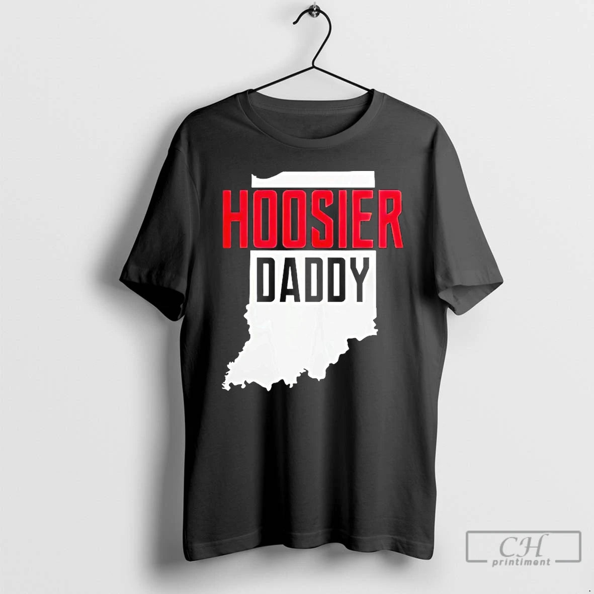 Classic Hoosier Daddy Indiana State Map T-Shirts, Hoodie, Sweatshirt | PodTeesHub.com