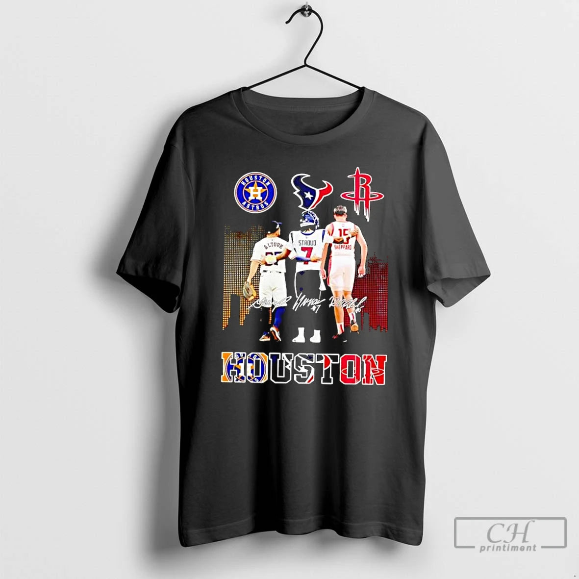 Classic Houston Astros Jose Altuve Texans C J Stroud Rockets Reed Sheppard 2025 T Shirts Hoodie, Sweatshirt | PodTeesHub.com