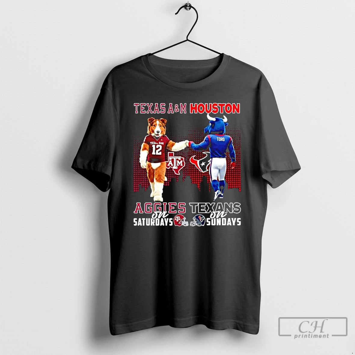 Classic Mascot Of Texas Am Aggies On Saturdays And Houston Texans On Sundays T Shirts Hoodie, Sweatshirt | PodTeesHub.com