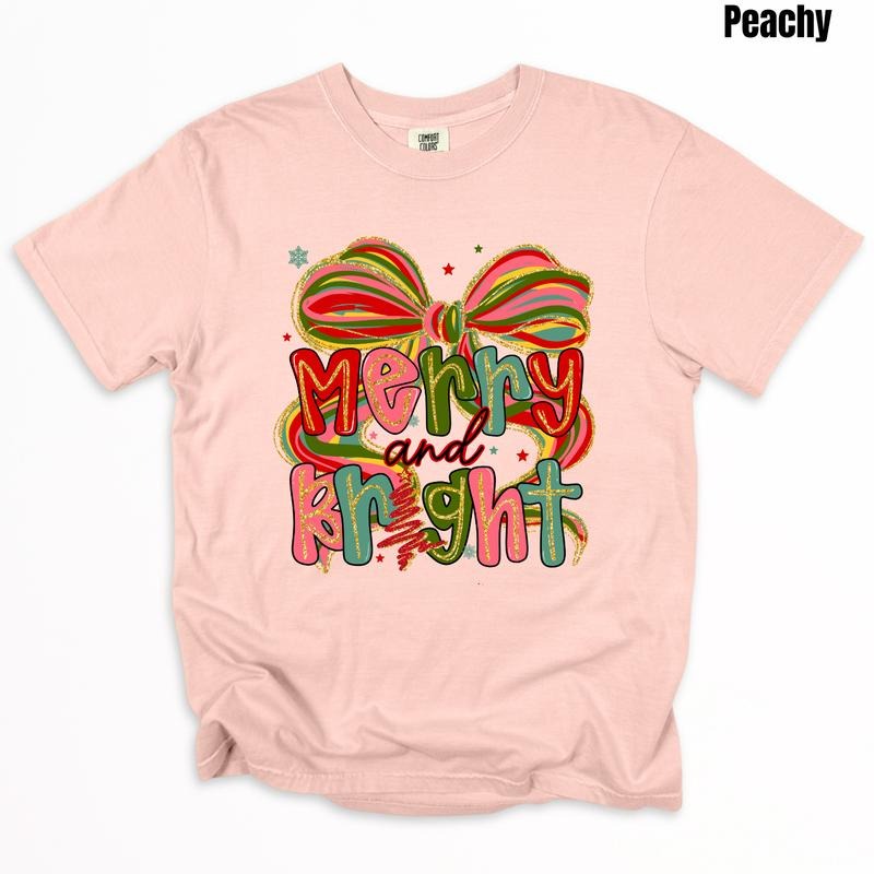 Classic Merry & Bright Comfort Colors T-Shirt 'NLB' Hoodie, Sweatshirt | PodTeesHub.com