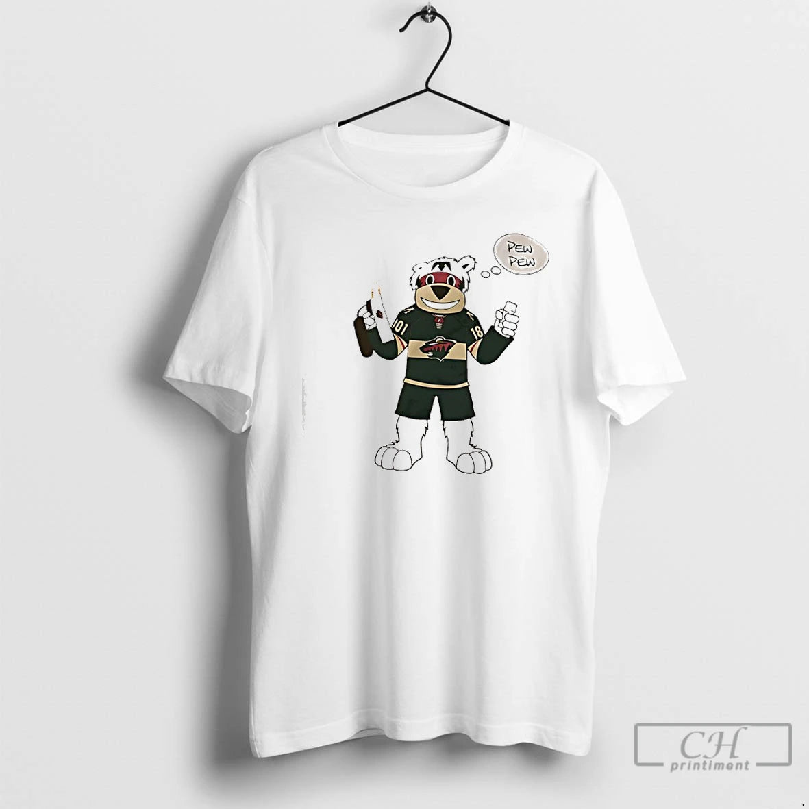 Classic Minnesota Wild Nordy Mascot Pew Pew T-Shirts, Hoodie, Sweatshirt | PodTeesHub.com