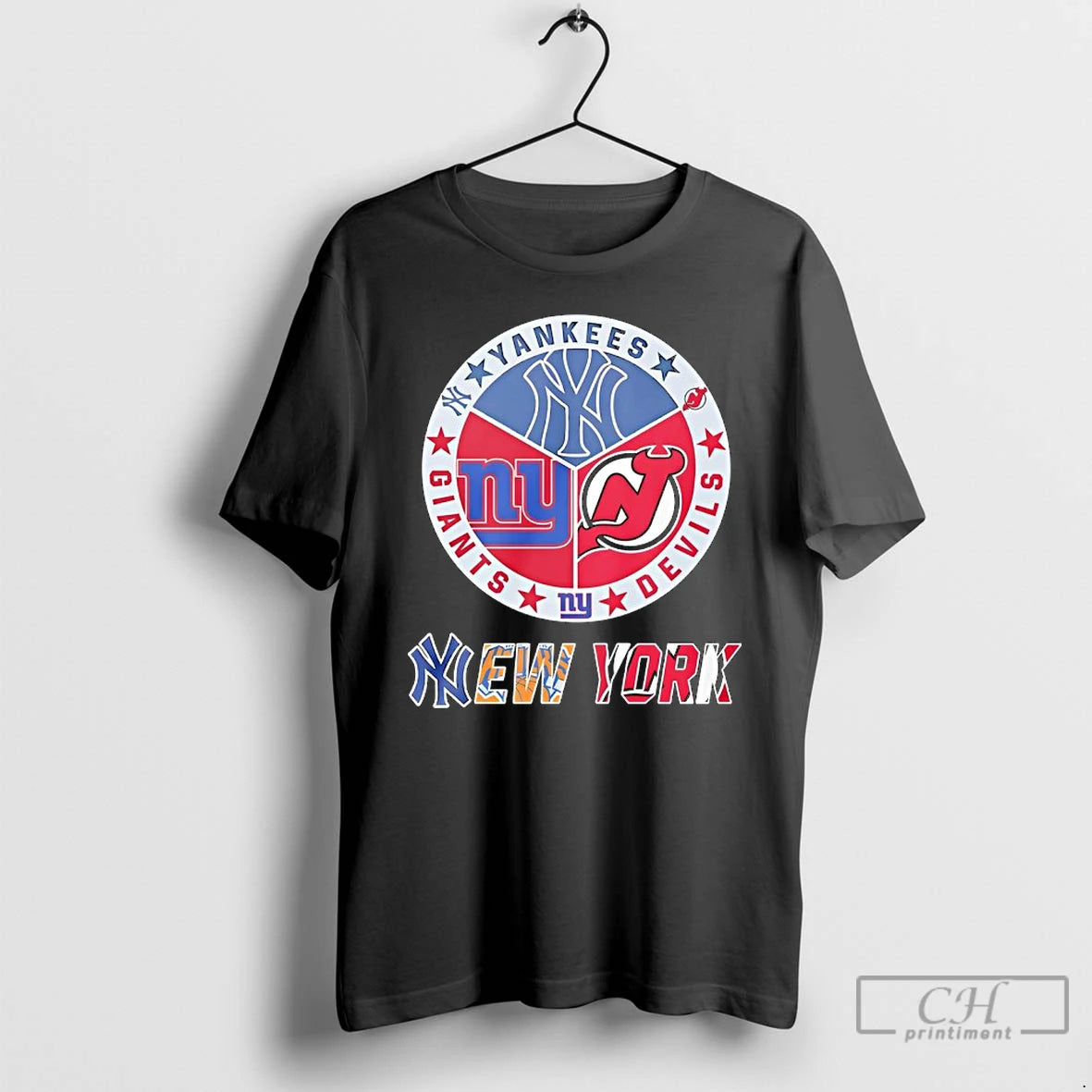 Classic New York Yankees New York Giants And New Jersey Devils Mashup Logo T Shirts Hoodie, Sweatshirt | PodTeesHub.com