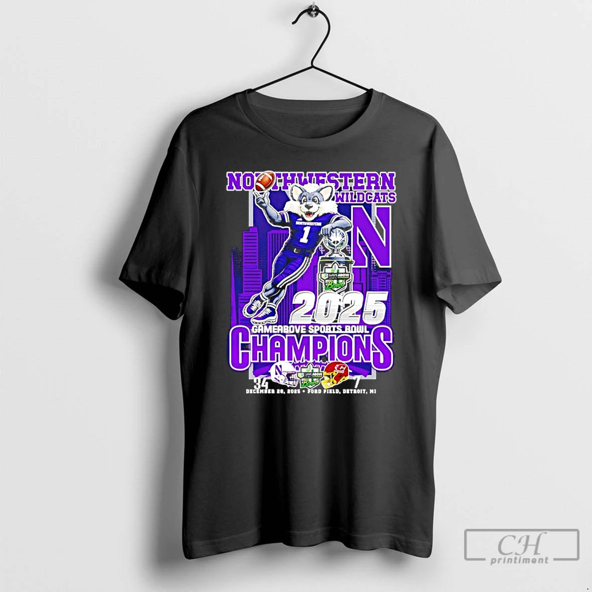 Classic Northwestern Wildcats Gameabove Sports Bowl Dec 26 2025 Mascot T-Shirts, Hoodie, Sweatshirt | PodTeesHub.com