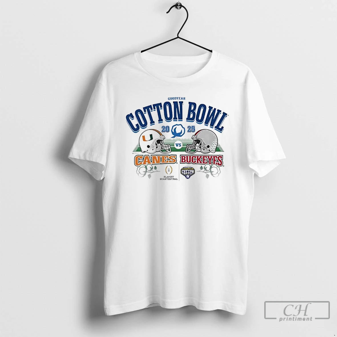 Classic Ohio State Vs Miami Goodyear Cotton Bowl Helmet Matchup 2025 T-Shirts, Hoodie, Sweatshirt | PodTeesHub.com