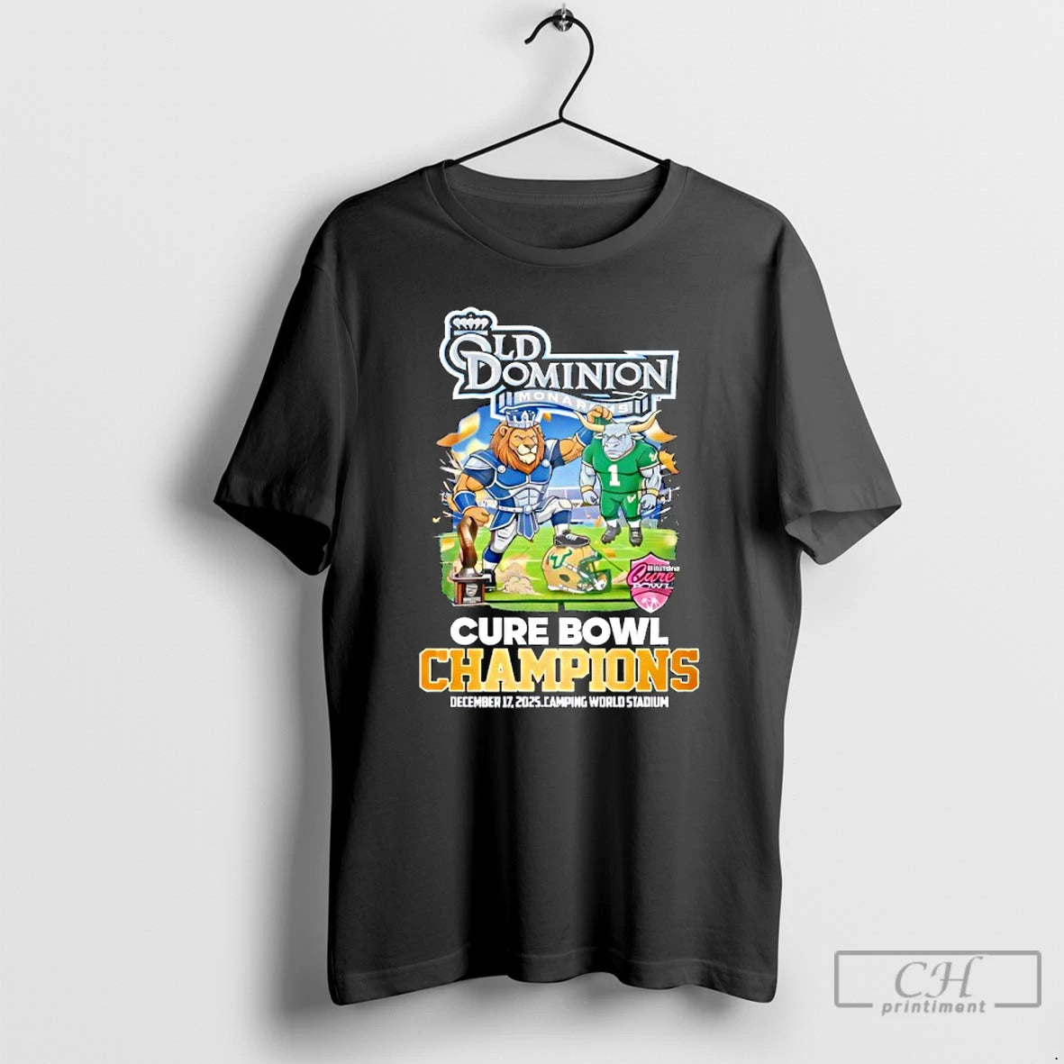 Classic Old Dominion Monarchs Cure Bowl Champions 2025 Celebration T-Shirts, Hoodie, Sweatshirt | PodTeesHub.com