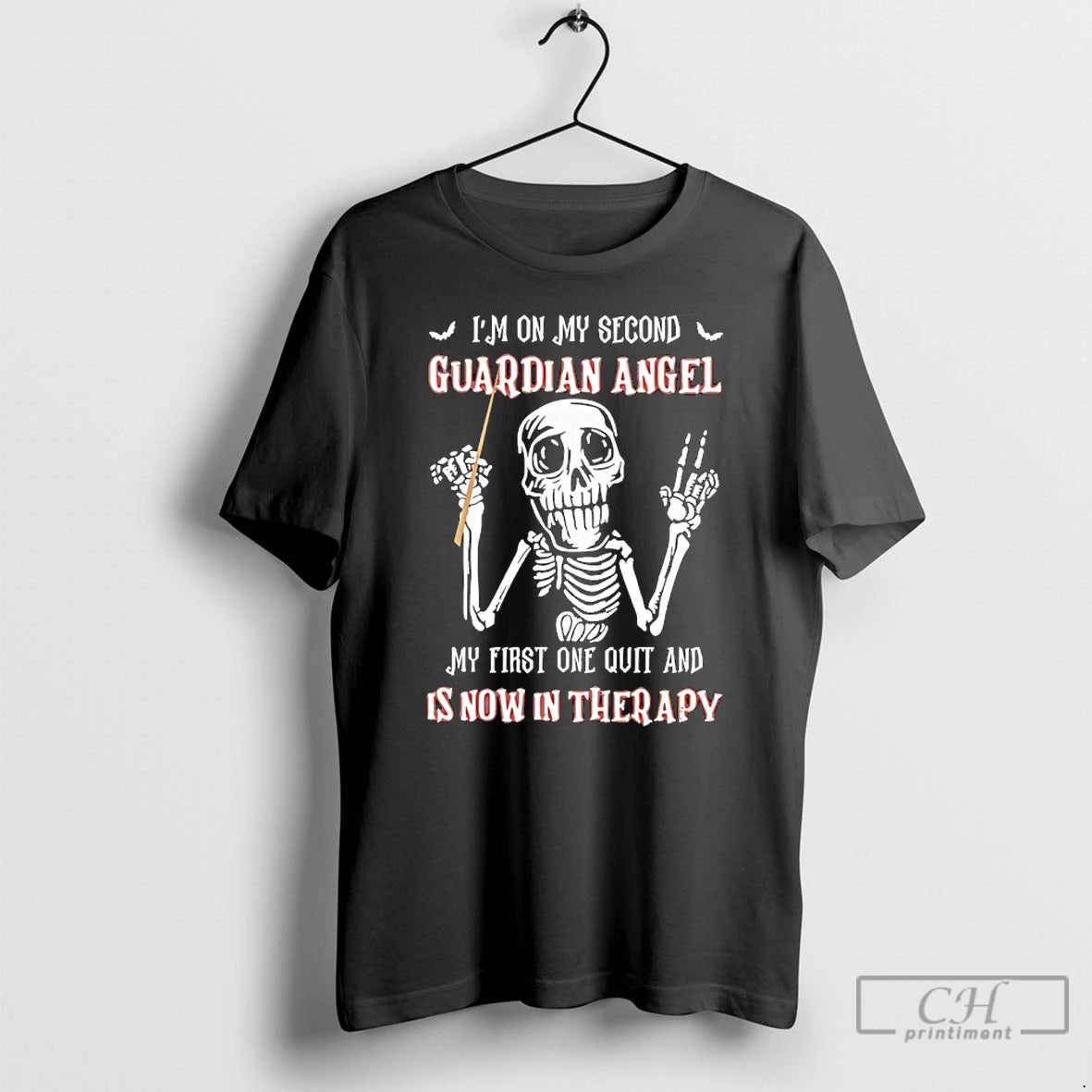 Classic Skeleton Im On My Second Guardian Angel My First One Out And Is Now T-Shirts, Hoodie, Sweatshirt | PodTeesHub.com