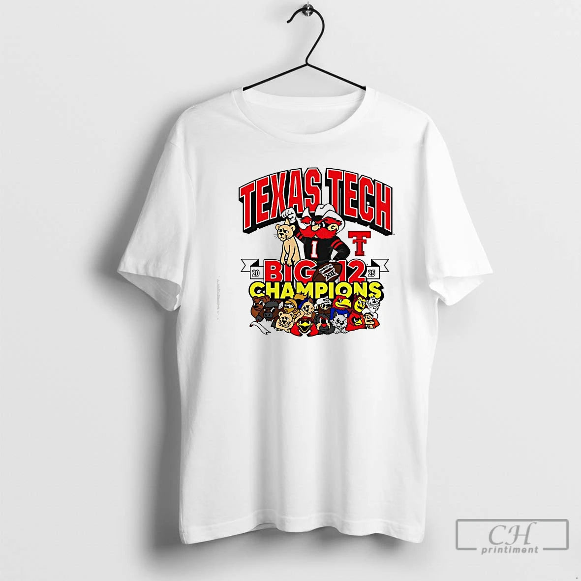 Classic Texas Tech Red Raiders Mascot Big 12 Conference Champions 2025 T-Shirts, Hoodie, Sweatshirt | PodTeesHub.com