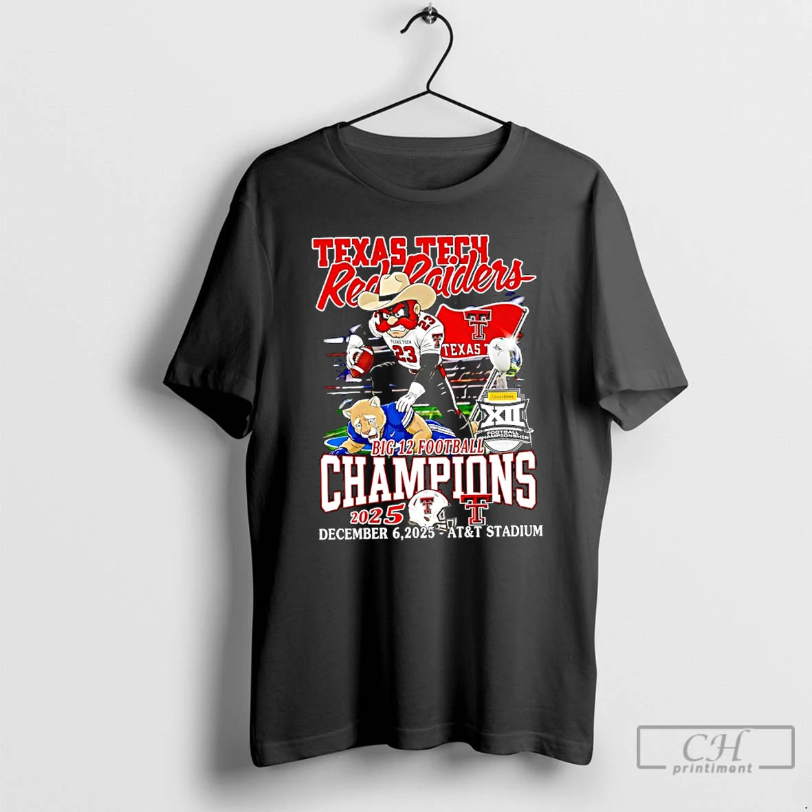 Classic Texas Tech Red Raiders Mascot Big 12 Football Champions 2025 T-Shirts, Hoodie, Sweatshirt | PodTeesHub.com
