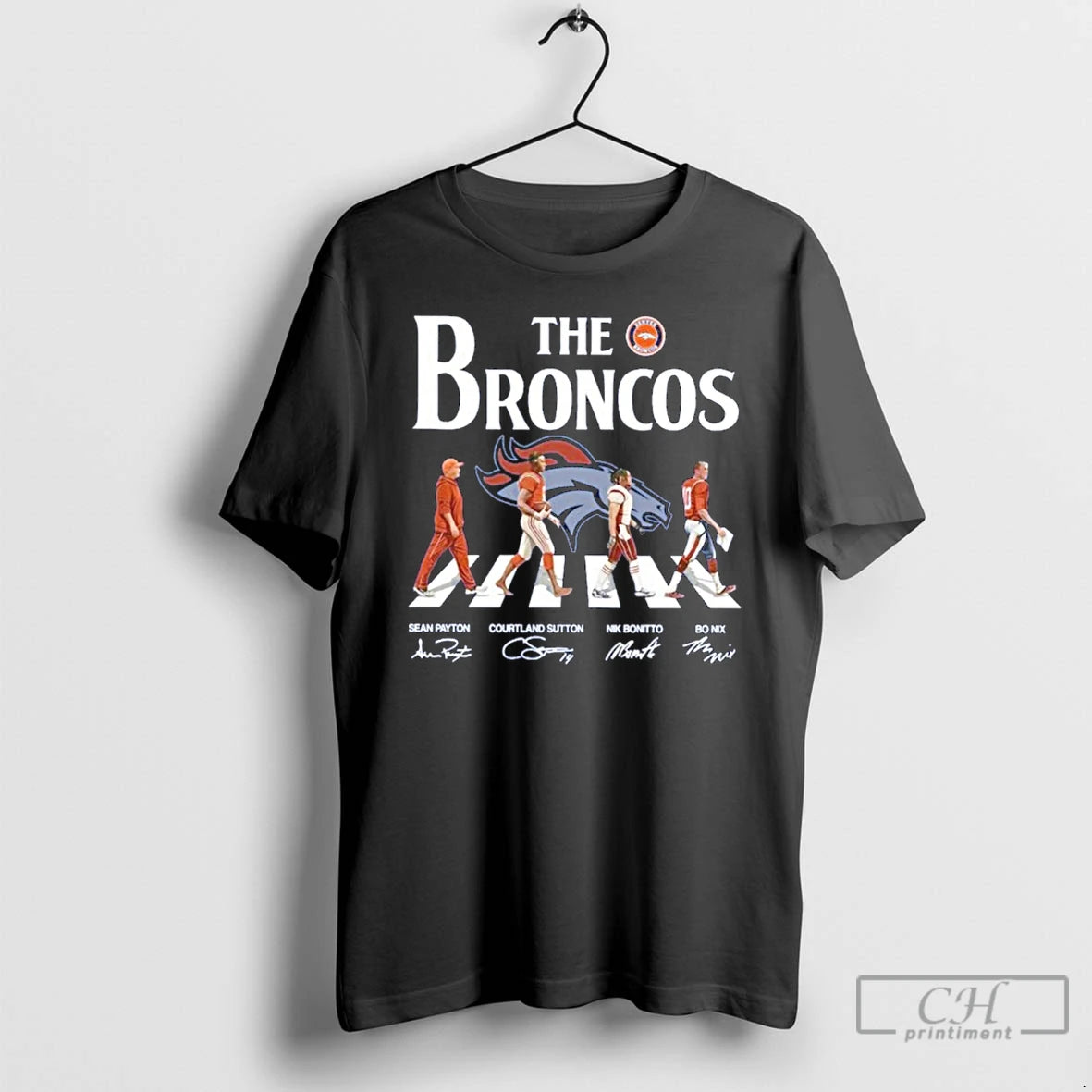 Classic The Broncos Player Signature Abbey Road Signature T-Shirts, Hoodie, Sweatshirt | PodTeesHub.com
