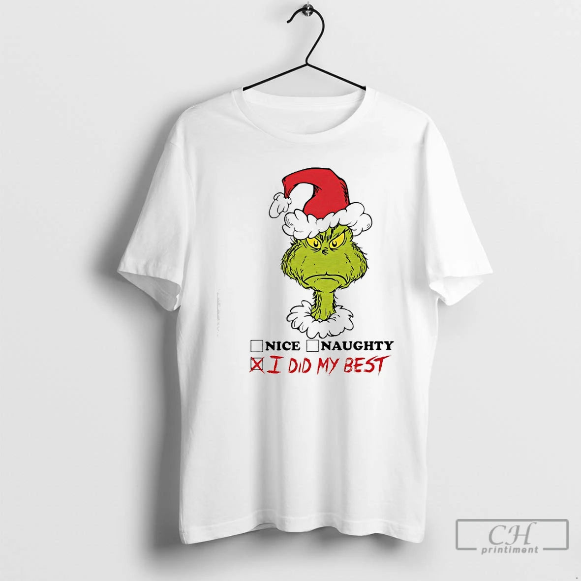 Classic The Grinch Graphic Nice Naughty I Did My Best T-Shirts, Hoodie, Sweatshirt | PodTeesHub.com