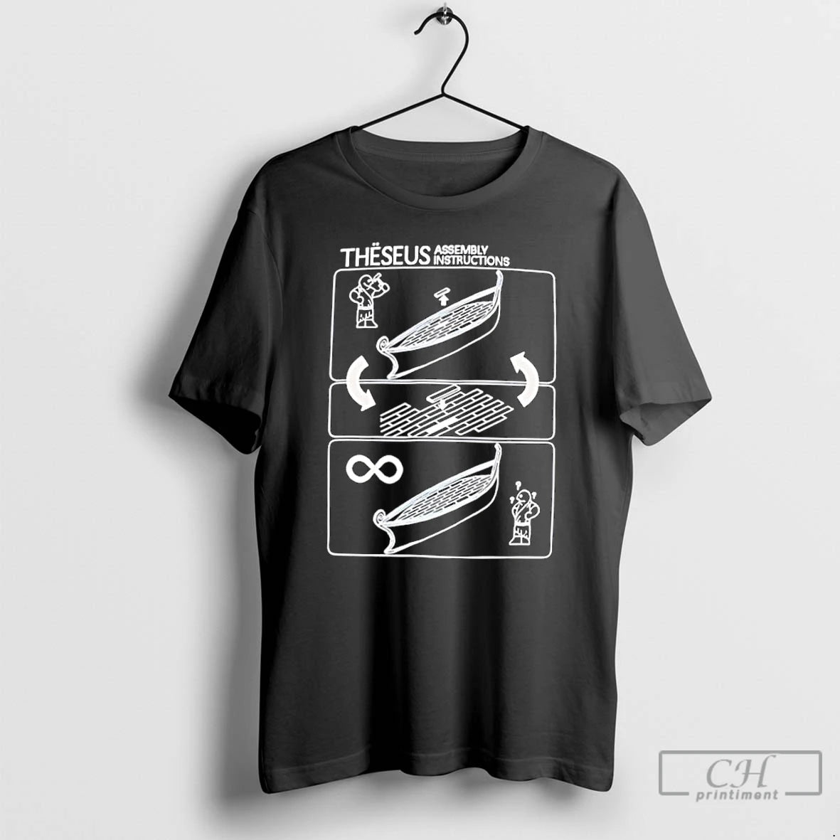 Classic Theseus Assembly Instructions Funny Philosophy T-Shirts, Hoodie, Sweatshirt | PodTeesHub.com
