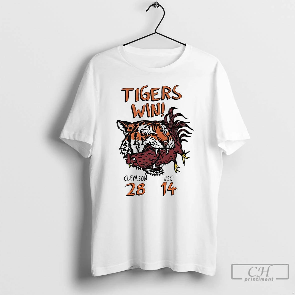 Classic Tigers Win Clemson Beat Usc 28 14 2025 Football Mascot T-Shirts, Hoodie, Sweatshirt | PodTeesHub.com