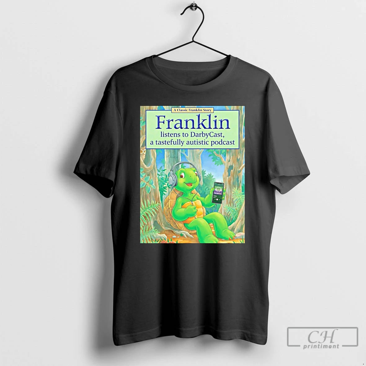 Classic Turtle Franklin Listens To Darbycats A Tastefully Autistic Podcast Pete Hegseth Meme T Shirts Hoodie, Sweatshirt