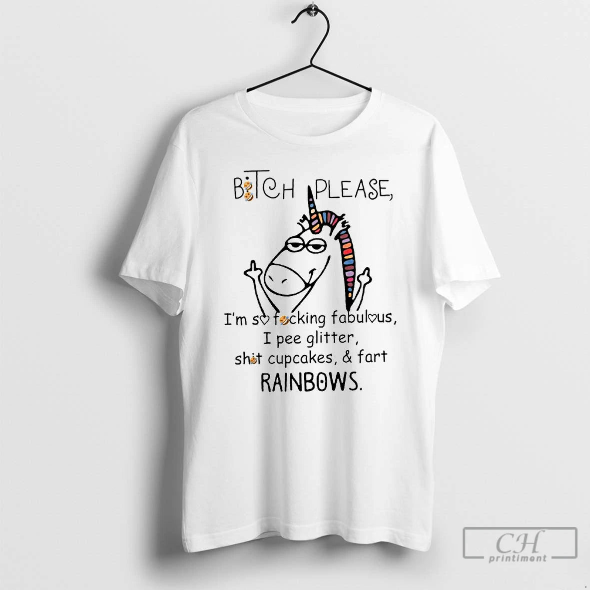 Classic Unicorn Middle Finger Bitch Please Im So Fucking Fabulous I Pee Glitter T Shirts Hoodie, Sweatshirt | PodTeesHub.com
