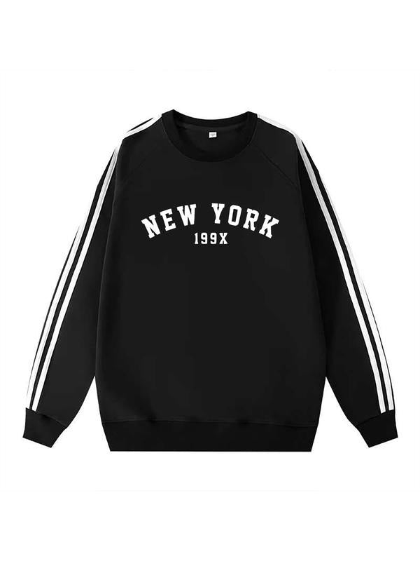 Classic Vintage Long Sleeve T-Shirt for Men & Women, Sporty Fitted Design, New York Print, Fall Winter Casual Wear style...