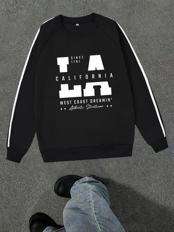 Classic Vintage Long Sleeve T-Shirt for Men & Women, Sporty Fitted Design, Plain La Print, Fall Winter Casual Wear...