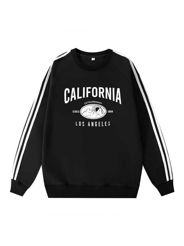 Classic Vintage Long Sleeve T-Shirt for Men & Women, Sporty Round Neck Design, Fall Winter Casual Wear, California Print...