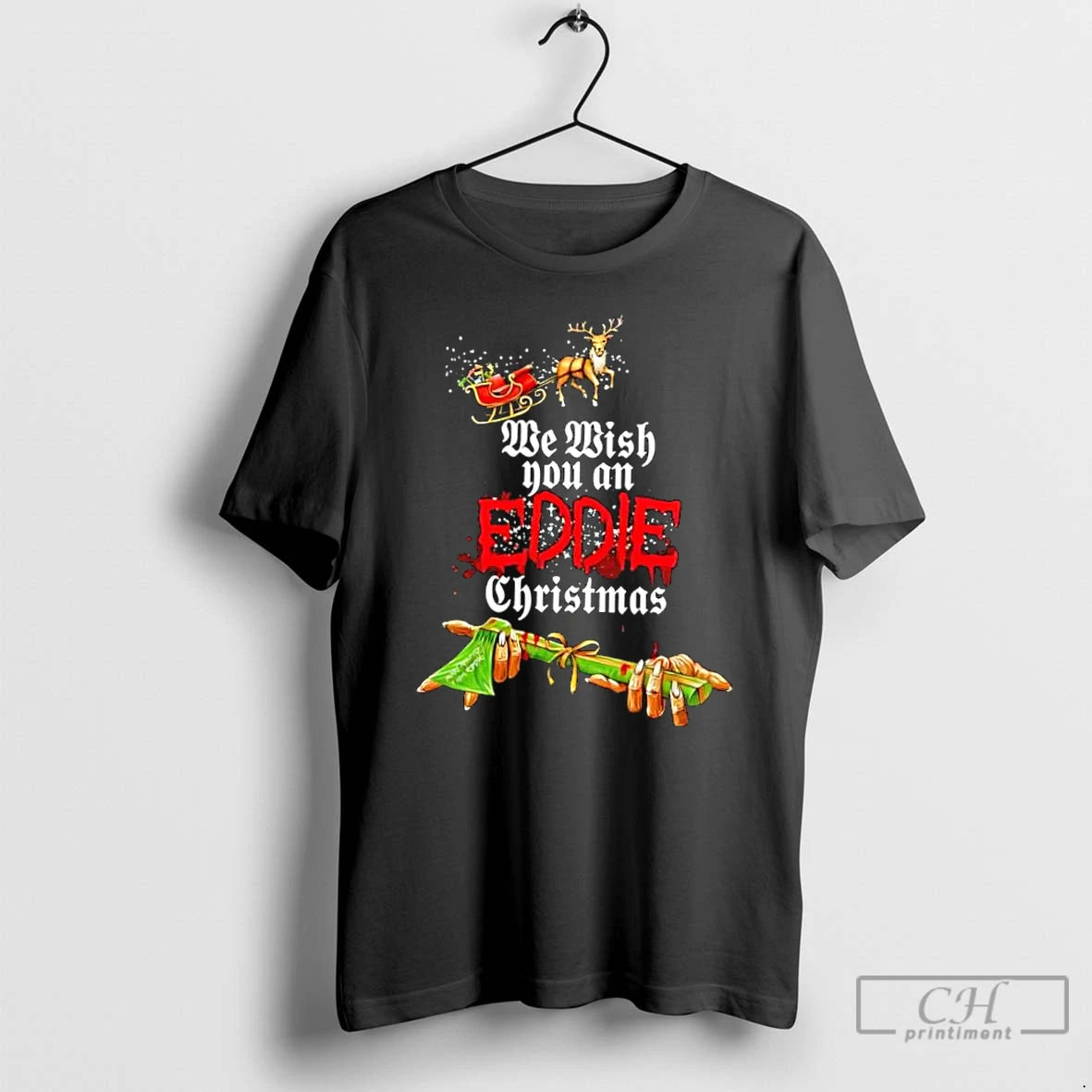 Classic We Wish You An Eddie Christmas T-Shirts, Hoodie, Sweatshirt | PodTeesHub.com