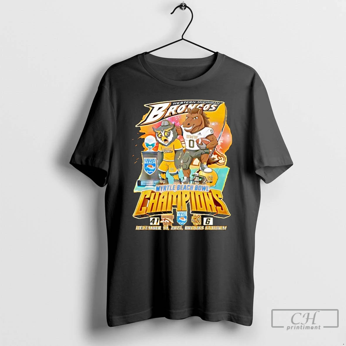Classic Western Michigan Broncos Myrtle Beach Bowl Champions 2025 Beat Kennesaw T-Shirts, Hoodie, Sweatshirt | PodTeesHub.com
