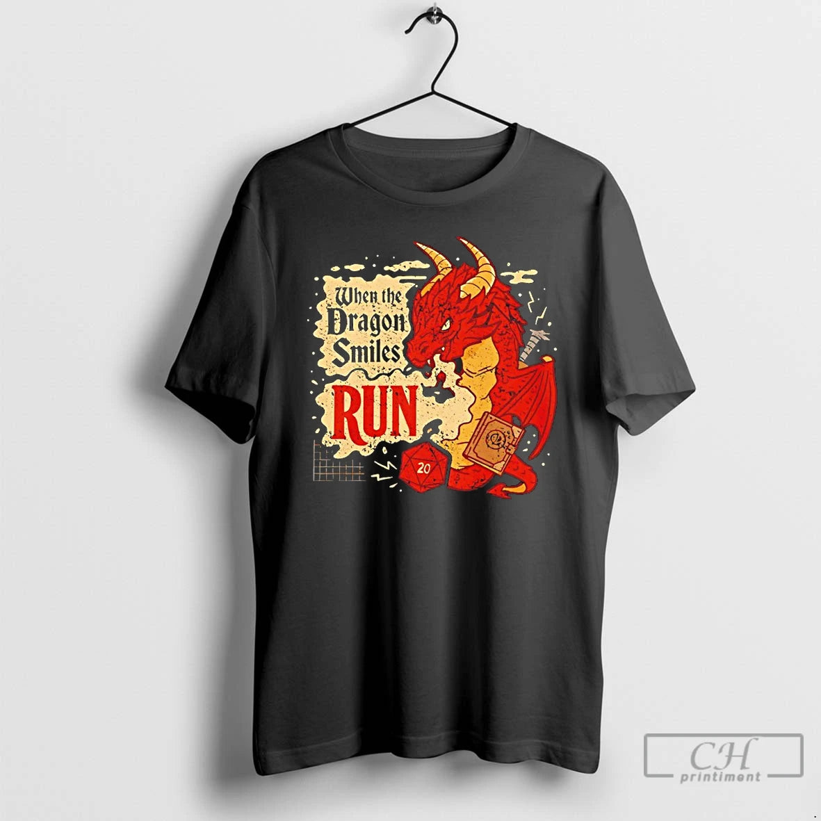 Classic When The Dragon Smiles Run D20 T-Shirts, Hoodie, Sweatshirt | PodTeesHub.com