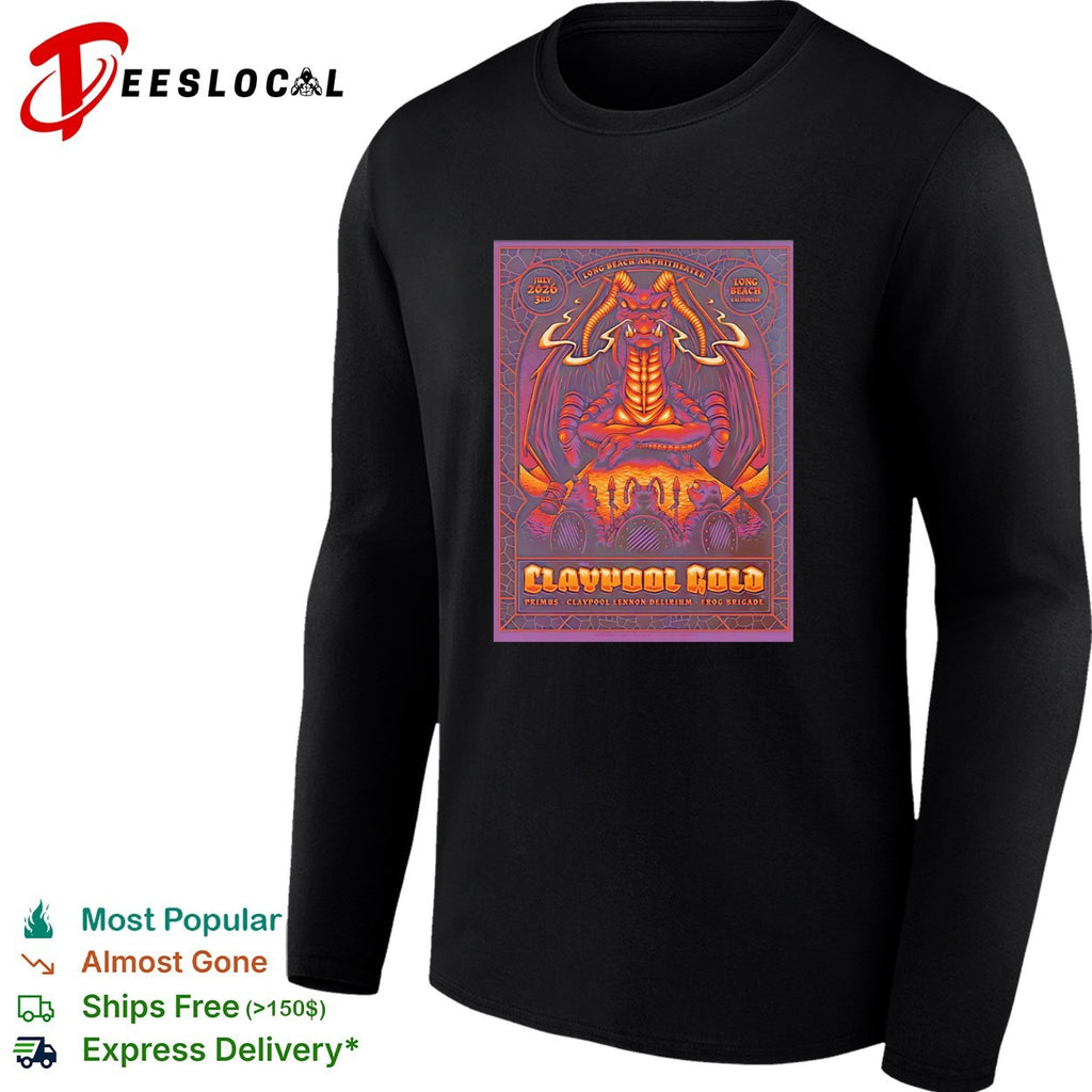 Claypool Gold Primus Claypool Lennon Delirium and Frog Brigade Long Beach California On July 3 2026 shirt