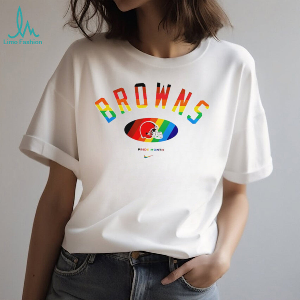 Cleveland Browns Pride Month Rainbow logo shirt