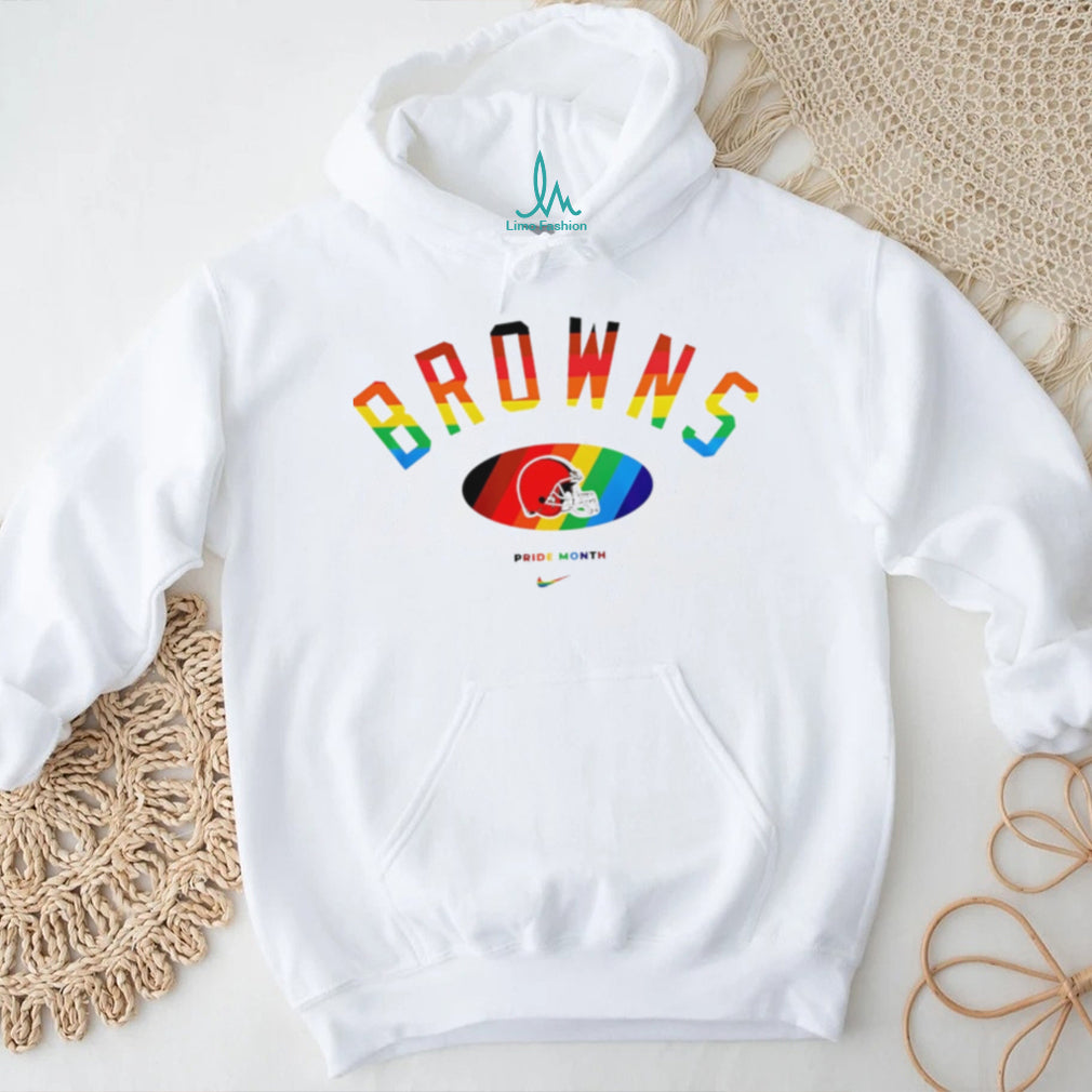 Cleveland Browns Pride Month Rainbow logo shirt