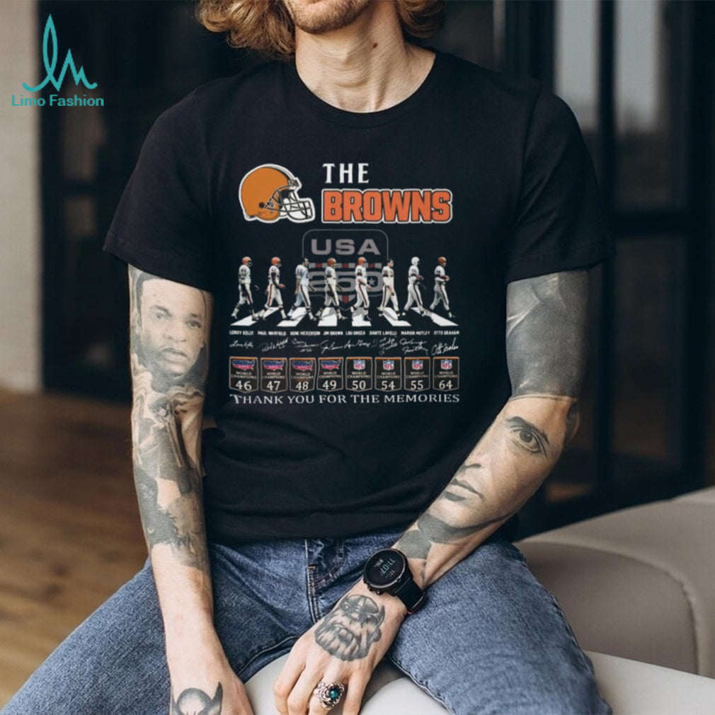 Cleveland Browns USA Abbey Road World Champions Legend Signatures Retro Football Fans Shirt