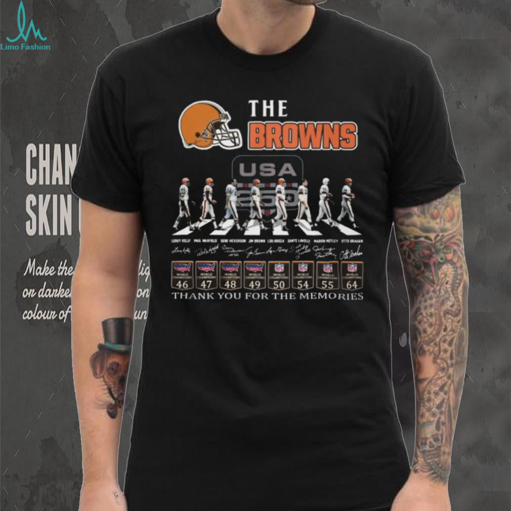 Cleveland Browns USA Abbey Road World Champions Legend Signatures Retro Football Fans Shirt