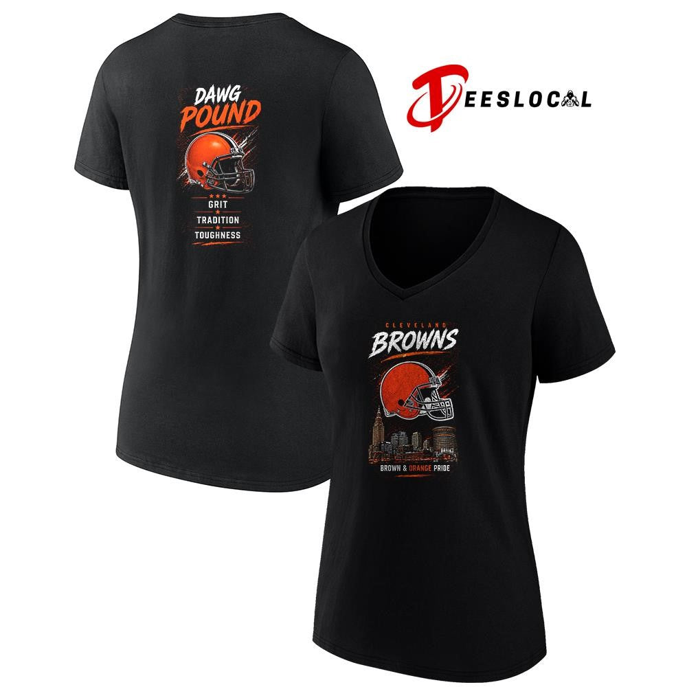 Cleveland Browns pride grit tradition toughness skyline helmet shirt