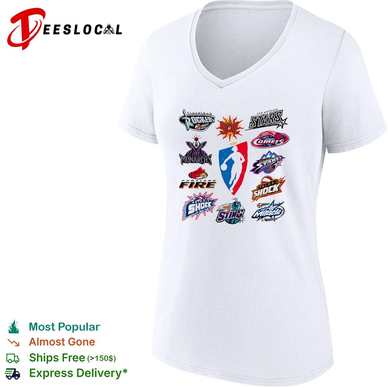 Cleveland Rockers Miami Sol San Antonio Stars Sacramento Monarchs WNBA team shirt