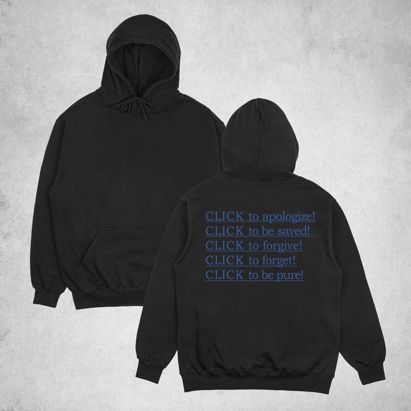 Click hoodie, Classic Cotton Fabric Menswear, Women's Clothing, Sweatshirt Color, Unisex Hoodie, Merch gift, T-Shirts