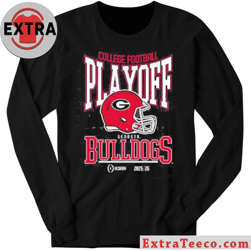 College Football Playoff 2025-26 Georgia Playoff Bound Helmet And Logo Shirt