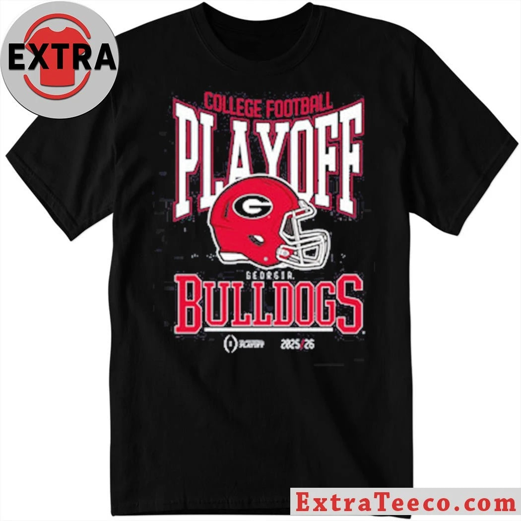 College Football Playoff 2025-26 Georgia Playoff Bound Helmet And Logo Shirt