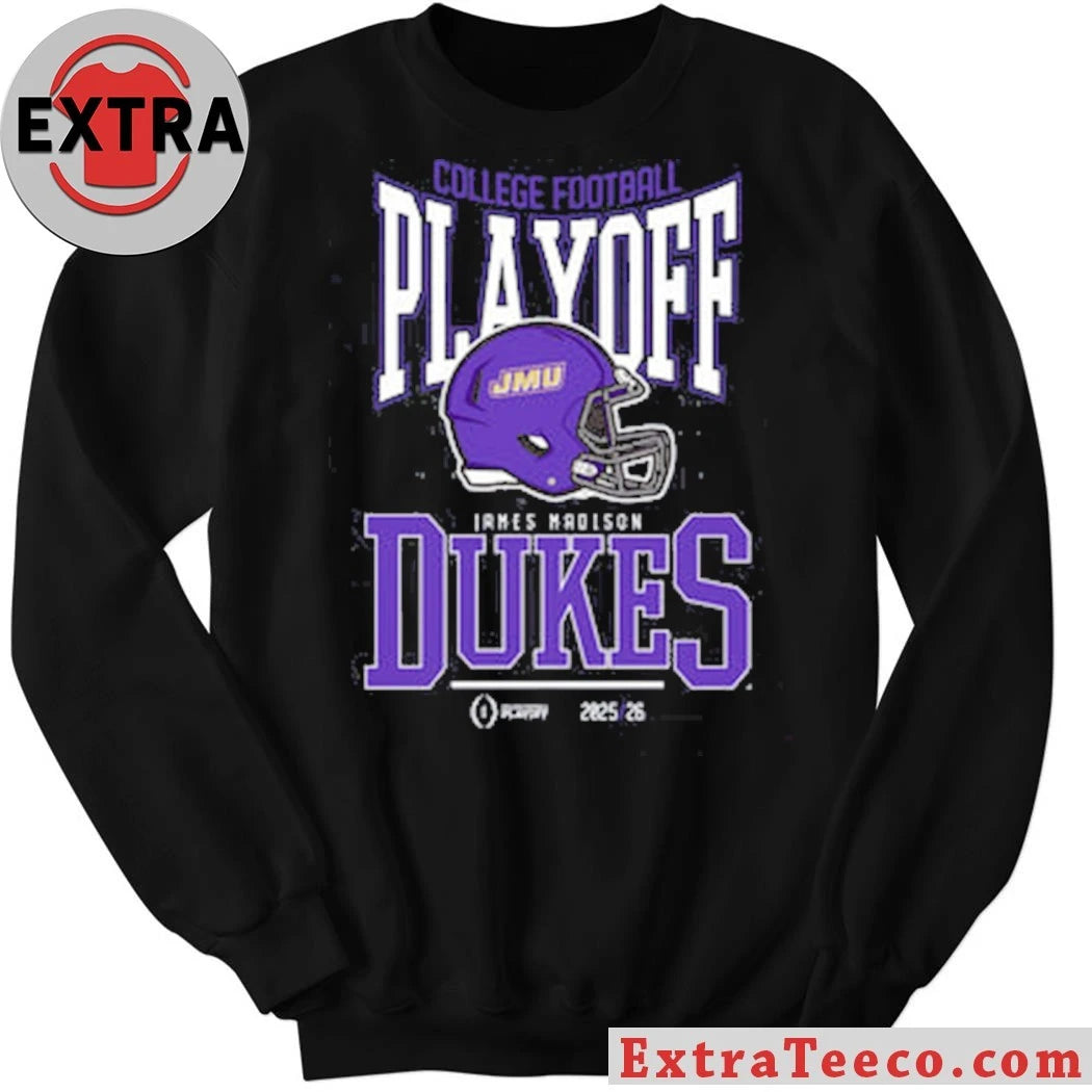 College Football Playoff 2025-26 James Madison Playoff Bound Helmet And Logo Shirt