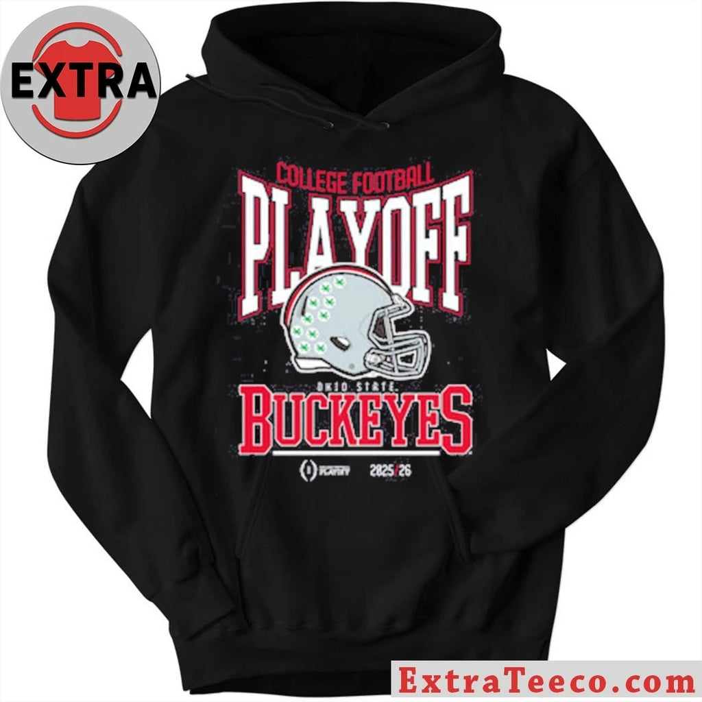 College Football Playoff 2025-26 Ohio State Playoff Bound Helmet And Logo Shirt
