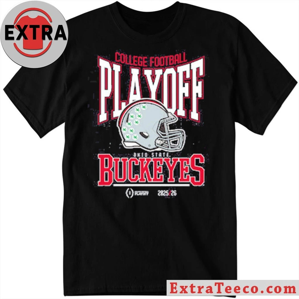 College Football Playoff 2025-26 Ohio State Playoff Bound Helmet And Logo Shirt
