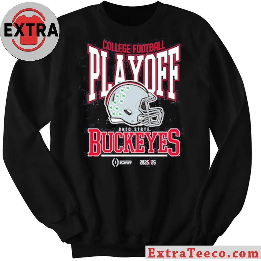 College Football Playoff 2025-26 Ohio State Playoff Bound Helmet And Logo Shirt