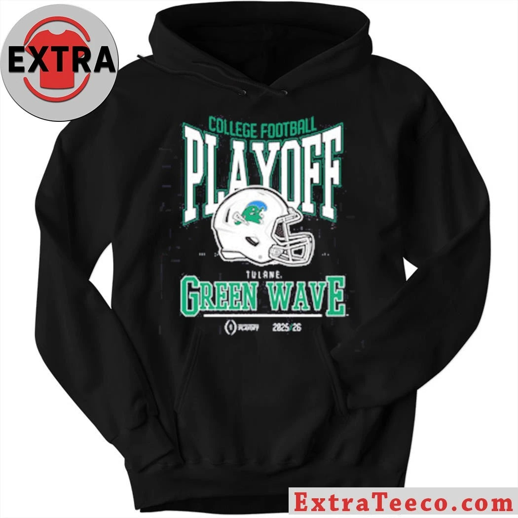 College Football Playoff 2025-26 Tulane Playoff Bound Helmet And Logo Shirt
