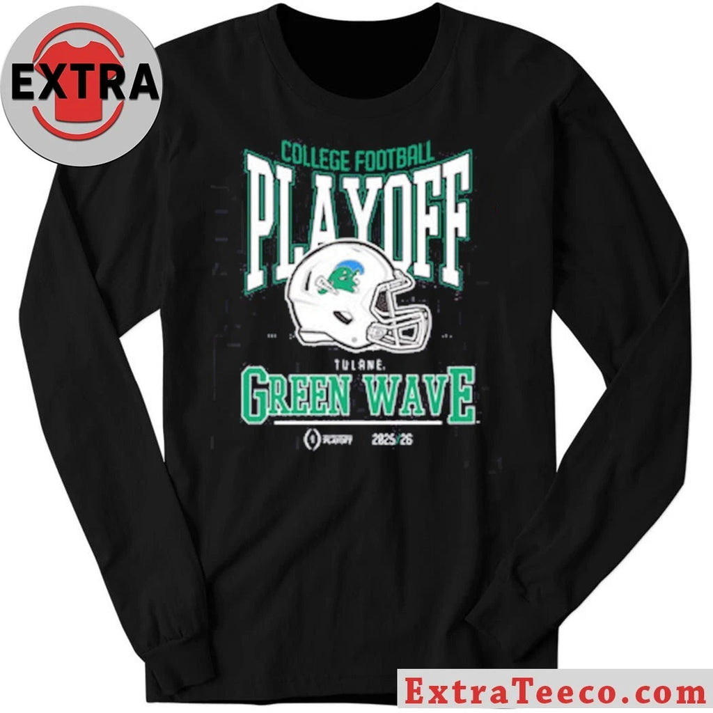 College Football Playoff 2025-26 Tulane Playoff Bound Helmet And Logo Shirt