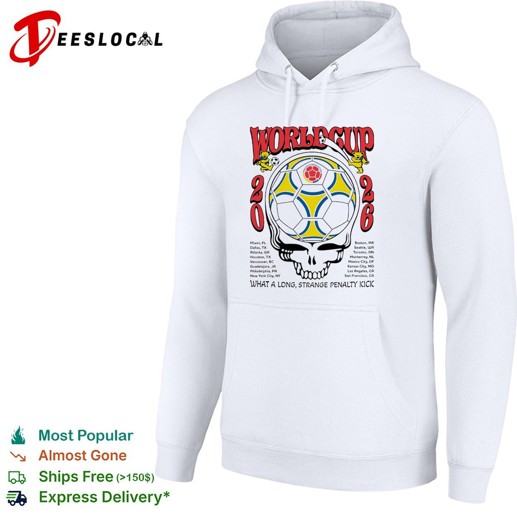 Colombia World Cup 2026 Grateful Dead steal your face what a long strange penalty kick shirt